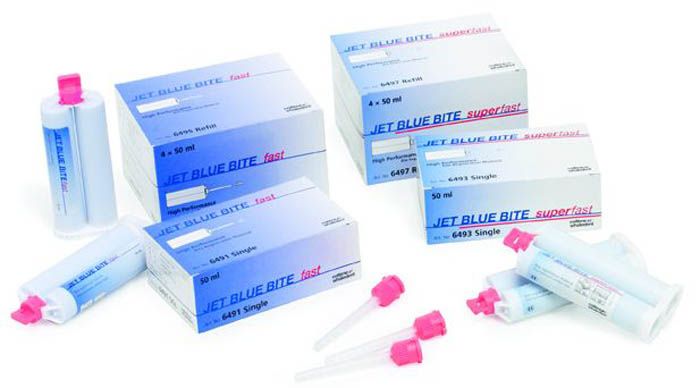 Coltene Jet Blue Bite Registration - Fast Set, 4 x 50 mL Cartridges + Tips (Refill Pack) Coltene Jet Blue Bite Registration - Fast Set, 4 x 50 mL Cartridges + Tips (Refill Pack)